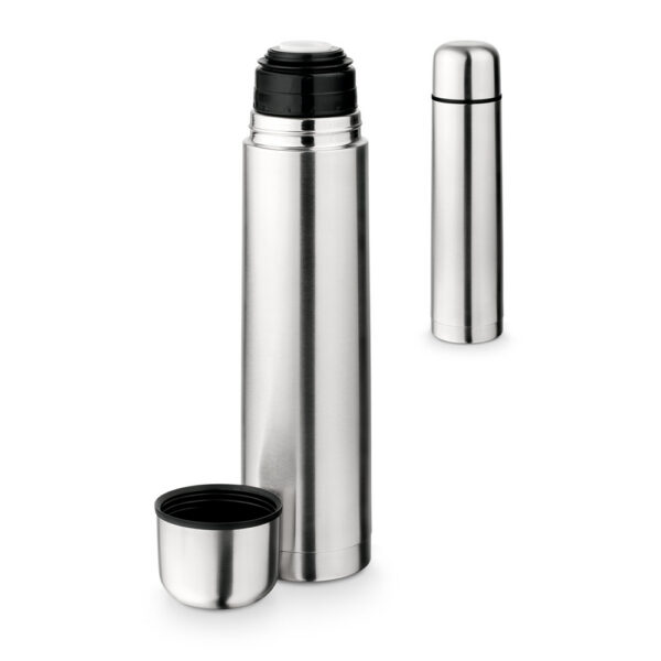 LITER. Garrafa térmica em aço inox de parede dupla isolada a vácu SPBrindes Corporativos - LITER. Garrafa térmica em aço inox de parede dupla isolada a vácuo (1 L)