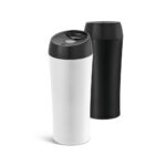 SPBrindes Corporativos - MONARDA. Copo de viagem térmico em aço inox de parede dupla isolada a ar (470 mL)