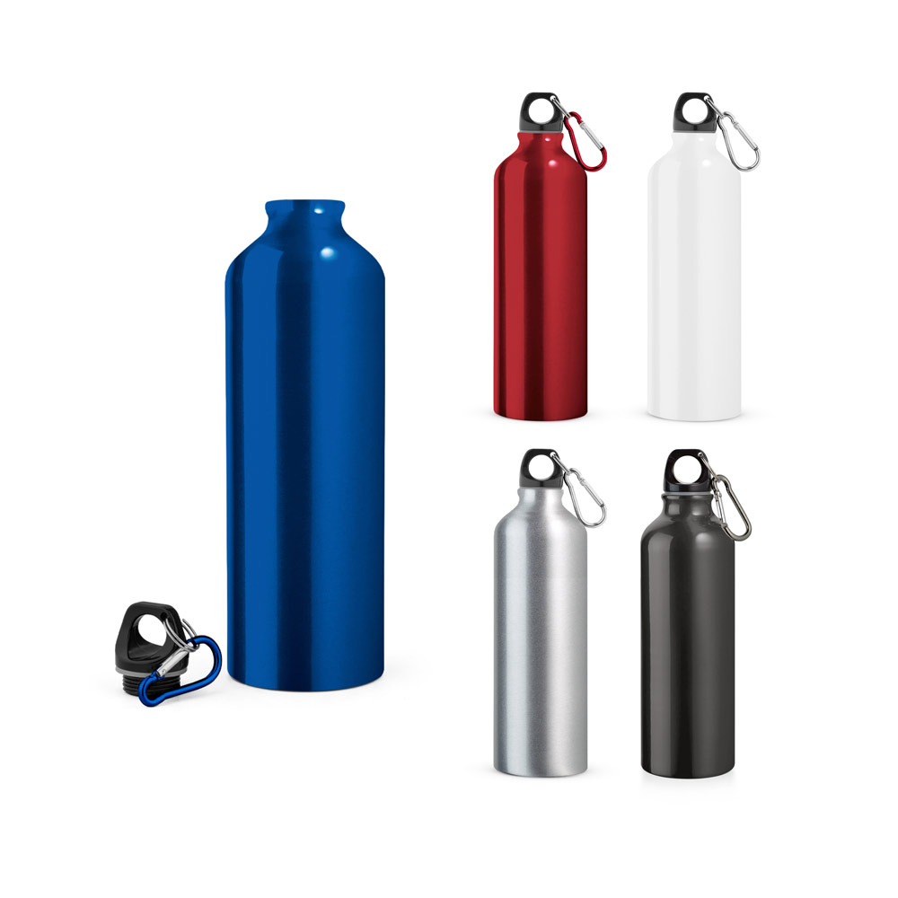 SPBrindes Corporativos - SIDEROT. Squeeze em alumínio com mosquetão (800 mL)