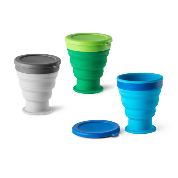 SPBrindes Corporativos - ORTON L. Copo de viagem em silicone com tampa em PP (400 mL)