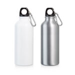 SPBrindes Corporativos - LANGFORD. Squeeze em alumínio para sublimação com mosquetão (500 mL)