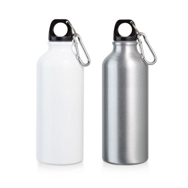 LANGFORD. Squeeze em alumínio para sublimação com mosquetão (500 SPBrindes Corporativos - LANGFORD. Squeeze em alumínio para sublimação com mosquetão (500 mL)