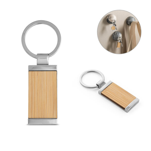 SPBrindes Corporativos - HOMER SQUARE. Chaveiro retangular em bambu
