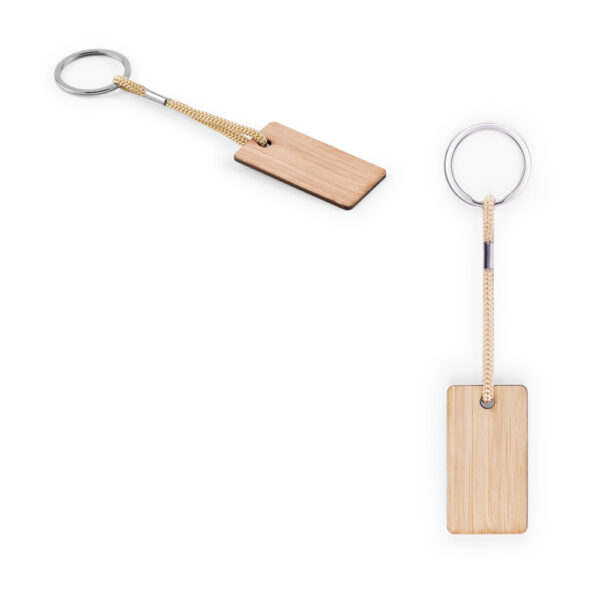 HOPPS. Chaveiro em bambu com cordão em PET | SPBrindes Corporativ SPBrindes Corporativos - HOPPS. Chaveiro em bambu com cordão em PET