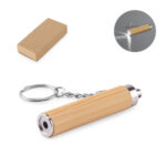 SPBrindes Corporativos - RACHEL. Chaveiro em bambu e ABS com lanterna LED