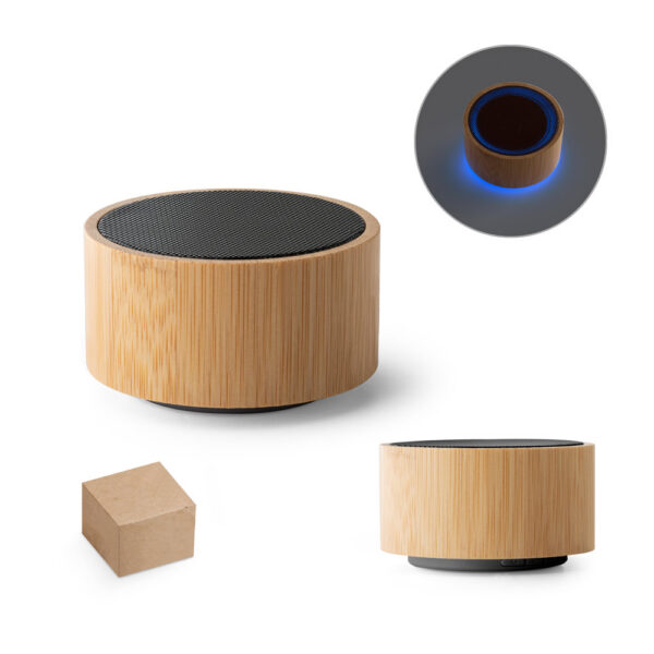 SPBrindes Corporativos - ARBER. Caixa de som portátil com microfone e autonomia de 2h (300 mAh)