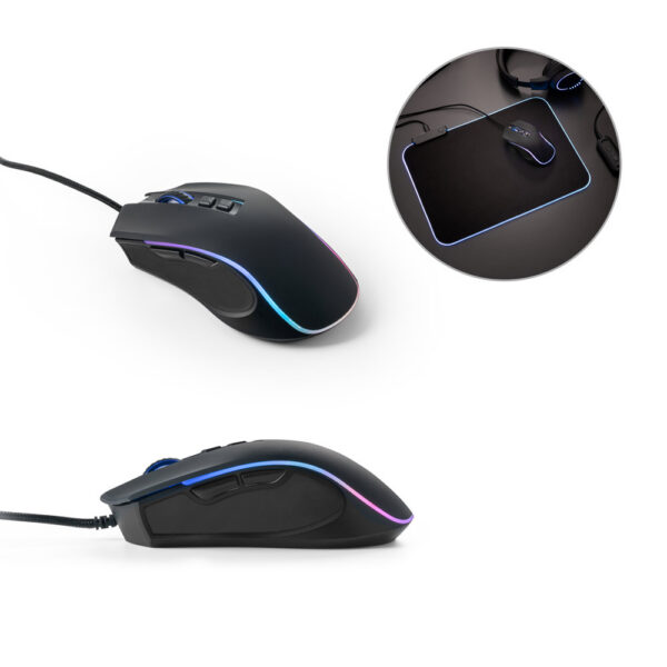 SPBrindes Corporativos - THORNE MOUSE RGB. Mouse para jogos em ABS com acabamento em borracha