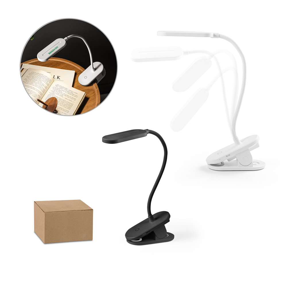 SPBrindes Corporativos - NESBIT II. Luminária de mesa portátil em ABS 65% reciclado com 140 lumen