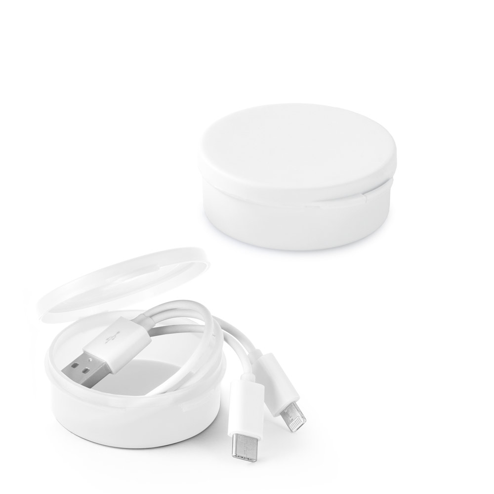 SPBrindes Corporativos - EMMY. Cabo USB 3 em 1 em ABS e PVC