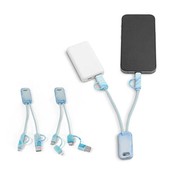 SPBrindes Corporativos - BERNERS. Cabo USB super-rápido 6 em 1 em PET 100% reciclado