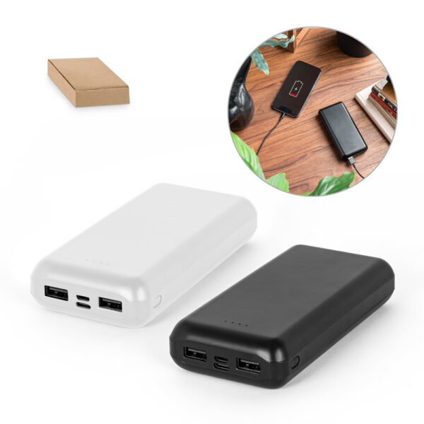 LEAKEY 20. Bateria portátil em ABS 100% reciclado (20'000 mAh) | SPBrindes Corporativos - LEAKEY 20. Bateria portátil em ABS 100% reciclado (20'000 mAh)