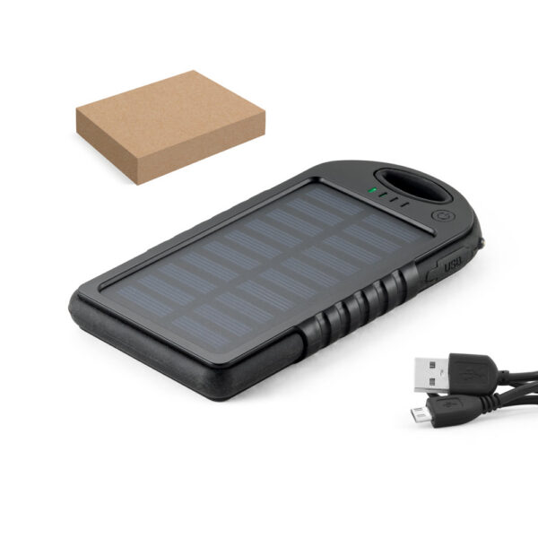 DAY. Bateria portátil solar com painel solar e LED em ABS (2'000 SPBrindes Corporativos - DAY. Bateria portátil solar com painel solar e LED em ABS (2'000 mAh)