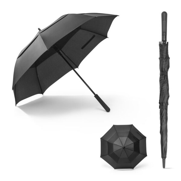 GAVIN. Guarda-chuva de 27'5'' em poliéster 100% reciclado pongee SPBrindes Corporativos - GAVIN. Guarda-chuva de 27'5'' em poliéster 100% reciclado pongee 190T com abertura automática