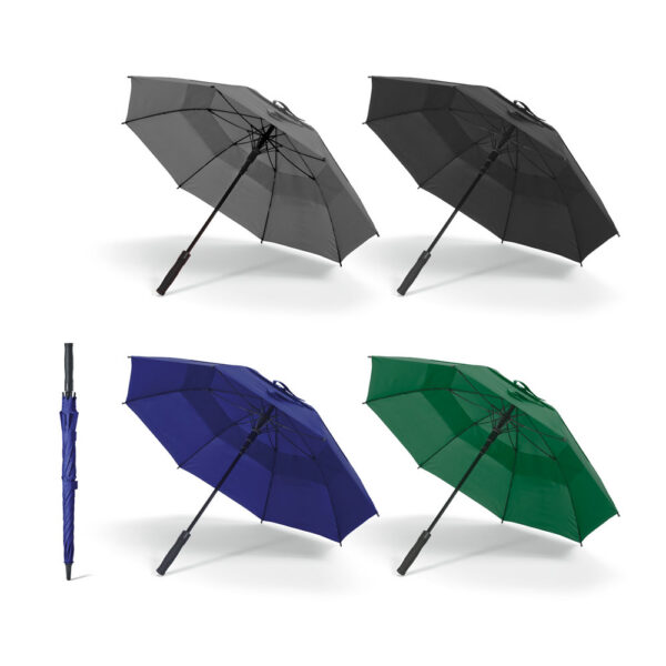 RUBY. Guarda-chuva em poliéster 100% reciclado 190T com abertura SPBrindes Corporativos - RUBY. Guarda-chuva em poliéster 100% reciclado 190T com abertura automática