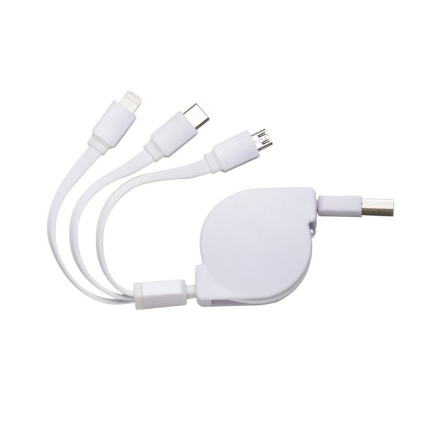 SPBrindes Corporativos - CABO USB RETRÁTIL 3 EM 1