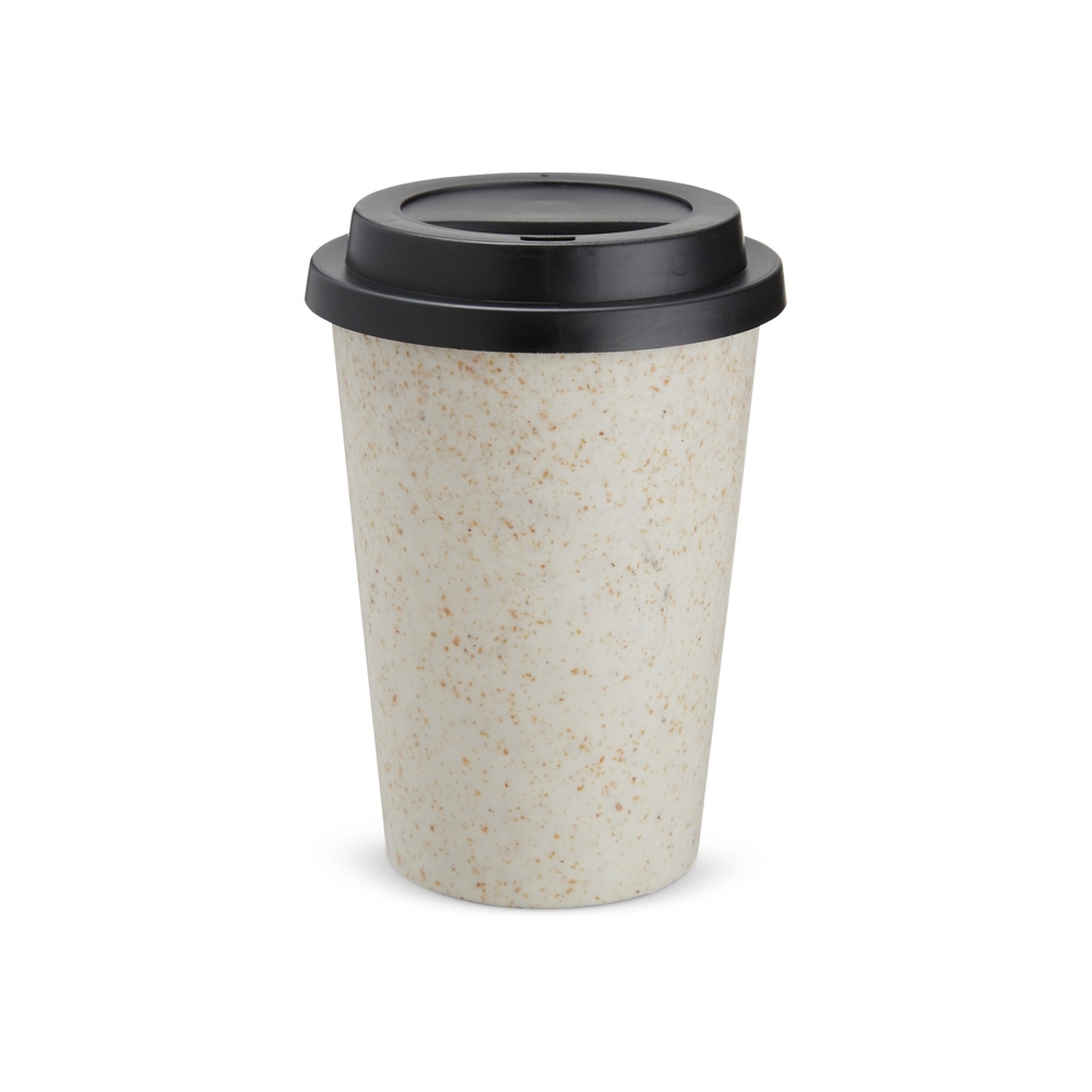 SPBrindes Corporativos - COPO FIBRA DE ARROZ C/ TAMPA 450ML