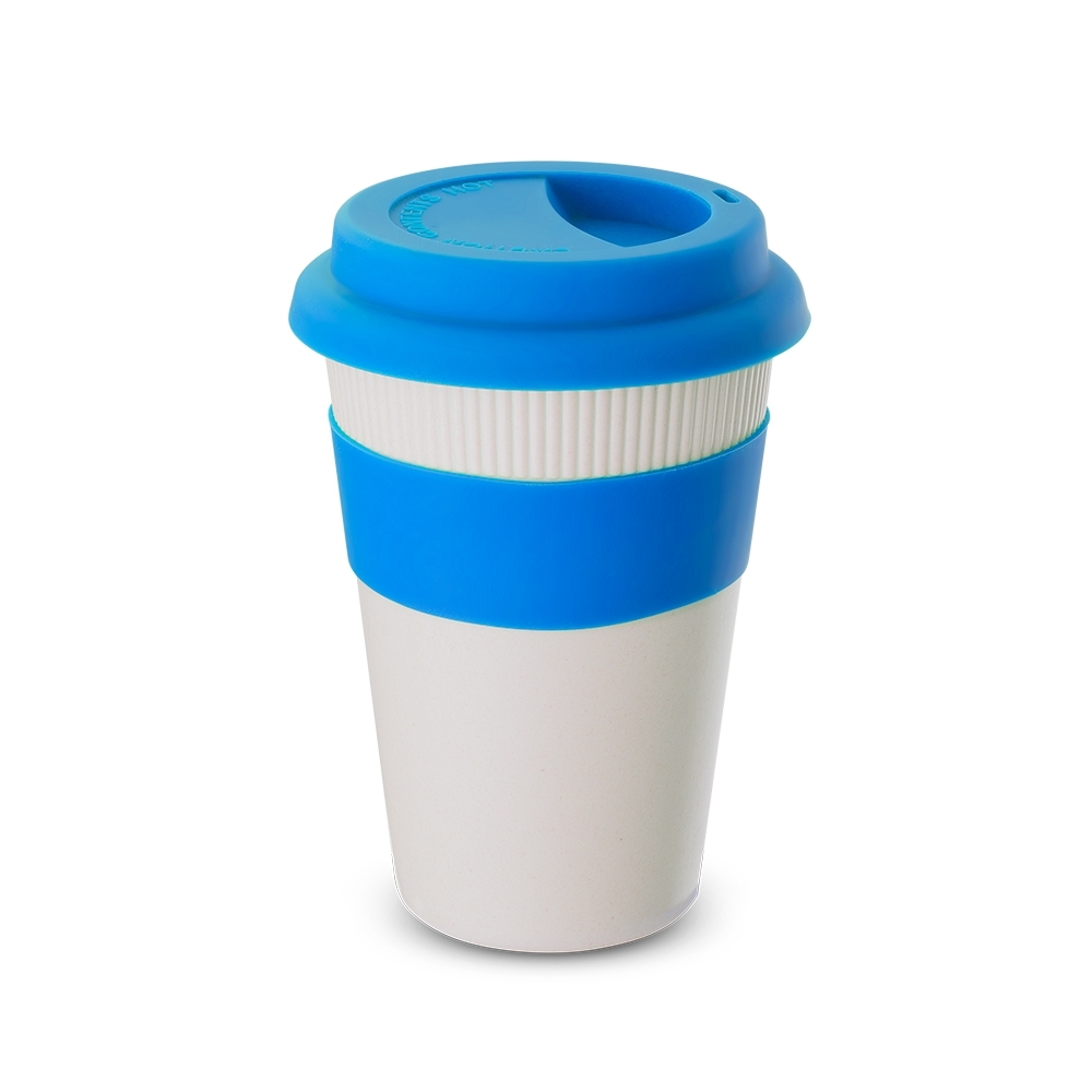 SPBrindes Corporativos - COPO FIBRA BAMBU C/ TAMPA 450ML