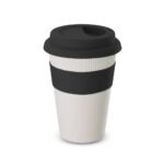 SPBrindes Corporativos - COPO FIBRA BAMBU C/ TAMPA 450ML