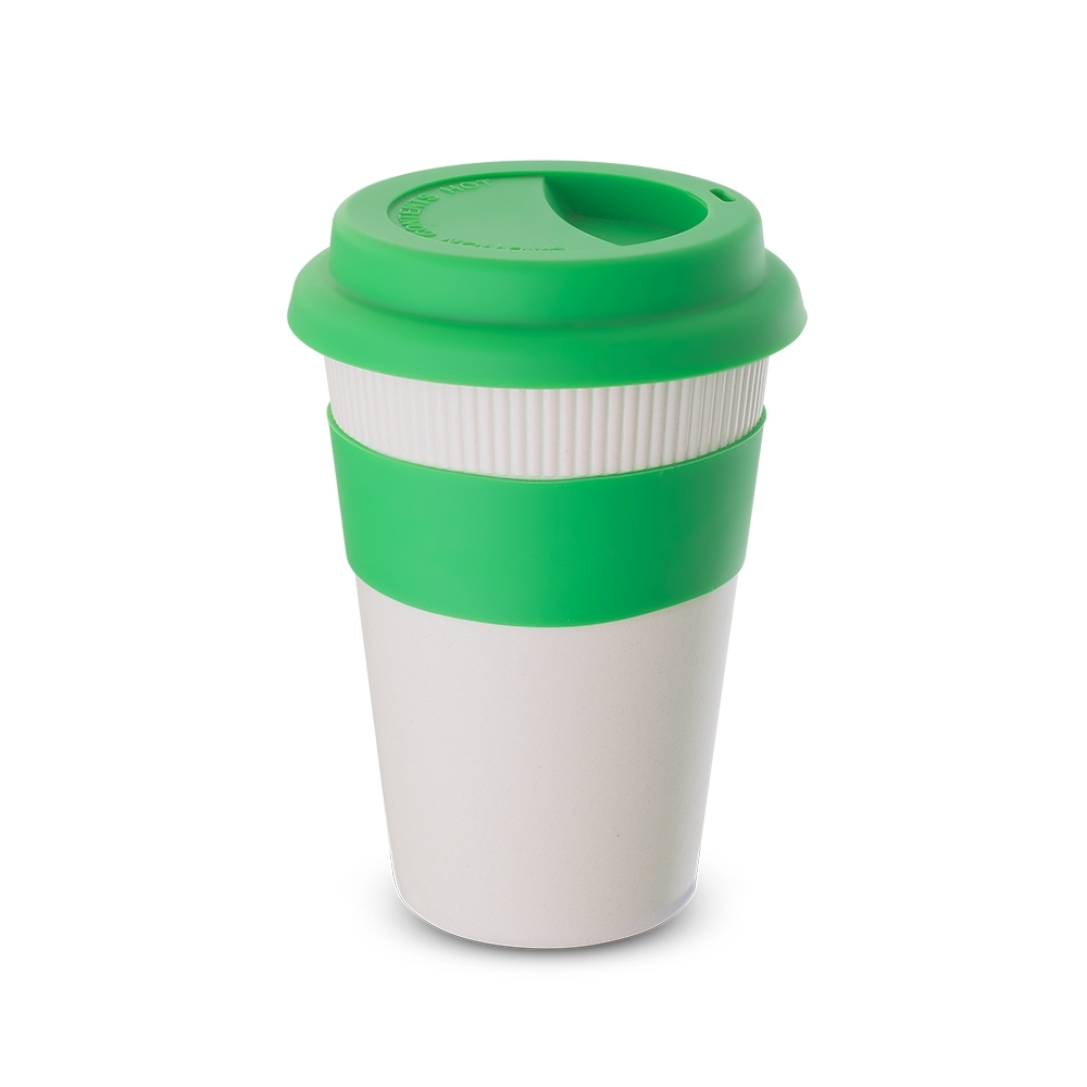 SPBrindes Corporativos - COPO FIBRA BAMBU C/ TAMPA 450ML