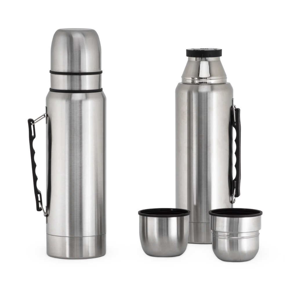 SPBrindes Corporativos - GARRAFA TÉRMICA 1L C/ 2 CANECAS