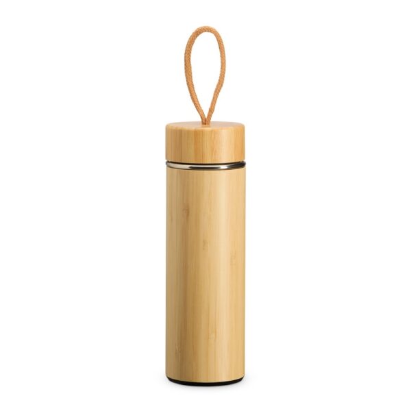 SPBrindes Corporativos - GARRAFA TÉRMICA BAMBU 400ML