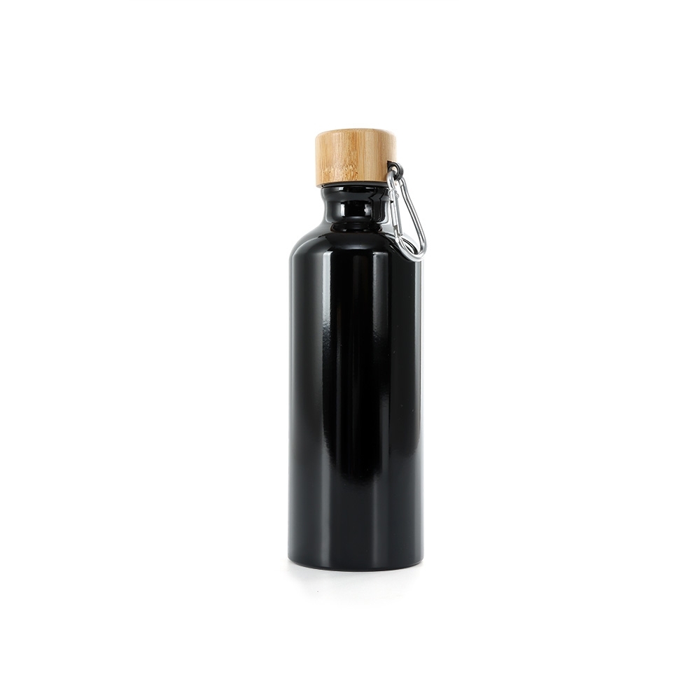 SPBrindes Corporativos - GARRAFA ALUMÍNIO 500ML TAMPA BAMBU