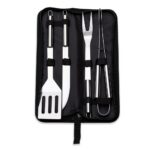 SPBrindes Corporativos - KIT CHURRASCO 4 PEÇAS INOX C/ ESTOJO