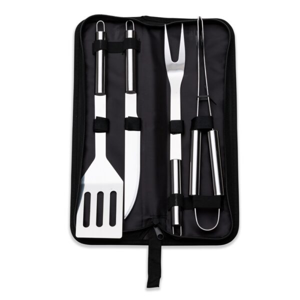 SPBrindes Corporativos - KIT CHURRASCO 4 PEÇAS INOX C/ ESTOJO