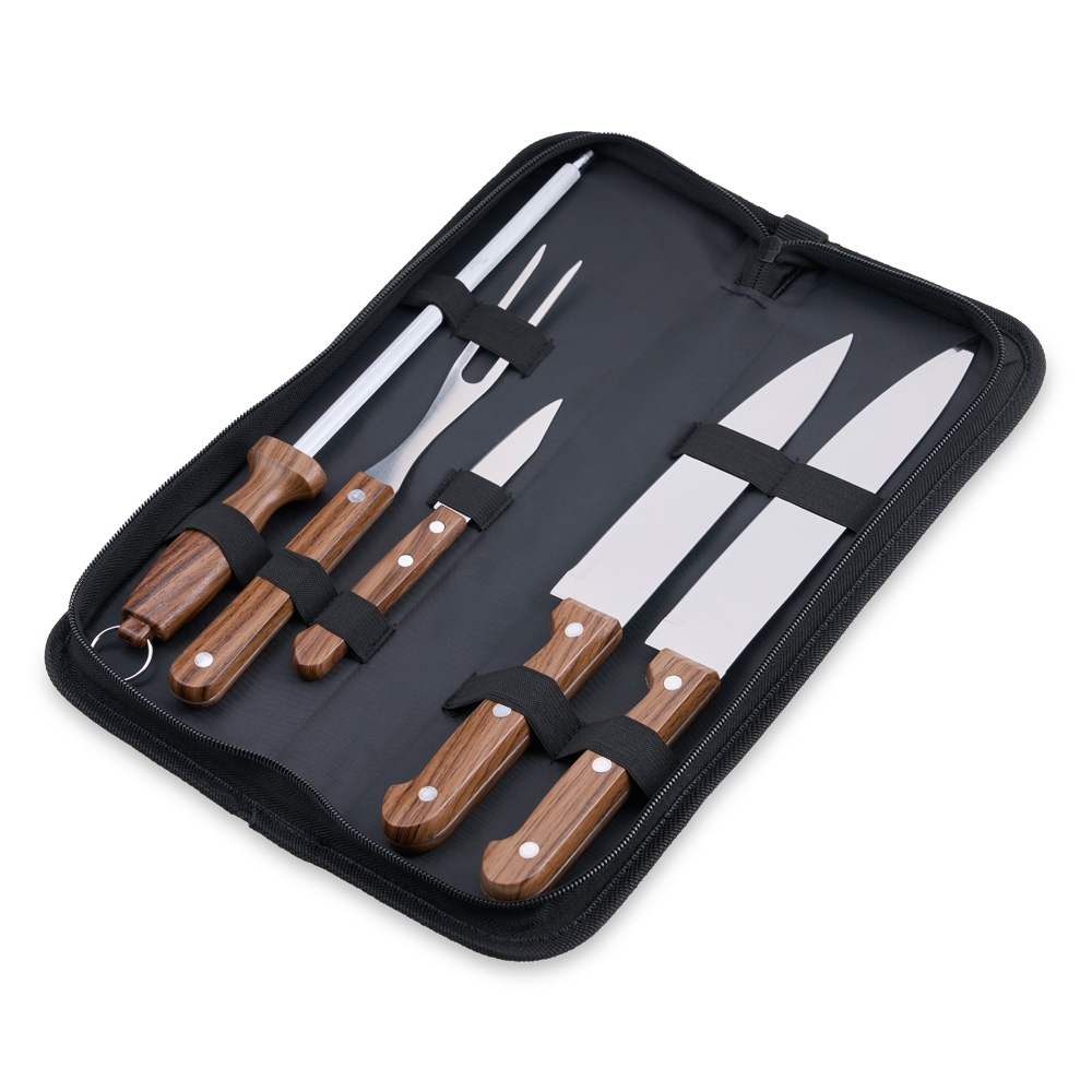 SPBrindes Corporativos - KIT CHURRASCO 5 PEÇAS