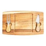 SPBrindes Corporativos - KIT QUEIJO 2 PÇS + TÁBUA QUADRADA