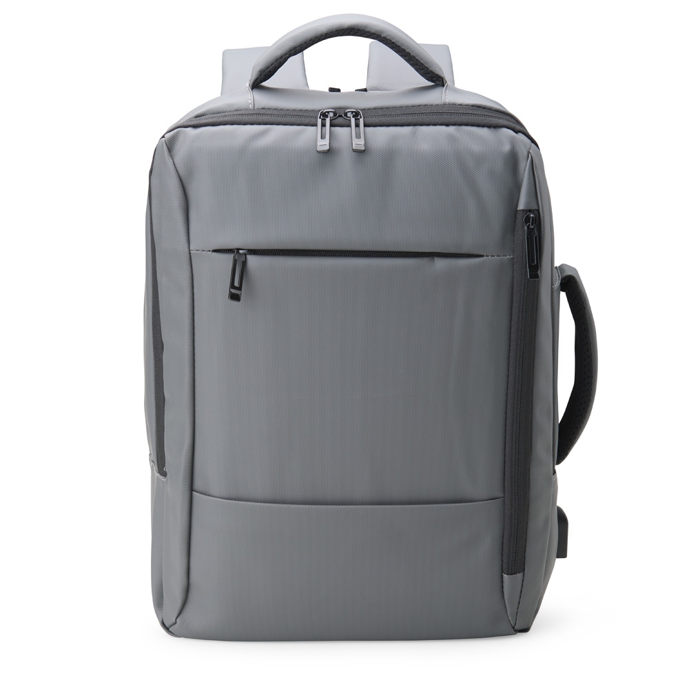 SPBrindes Corporativos - MOCHILA COURO SINTÉTICO USB 25L