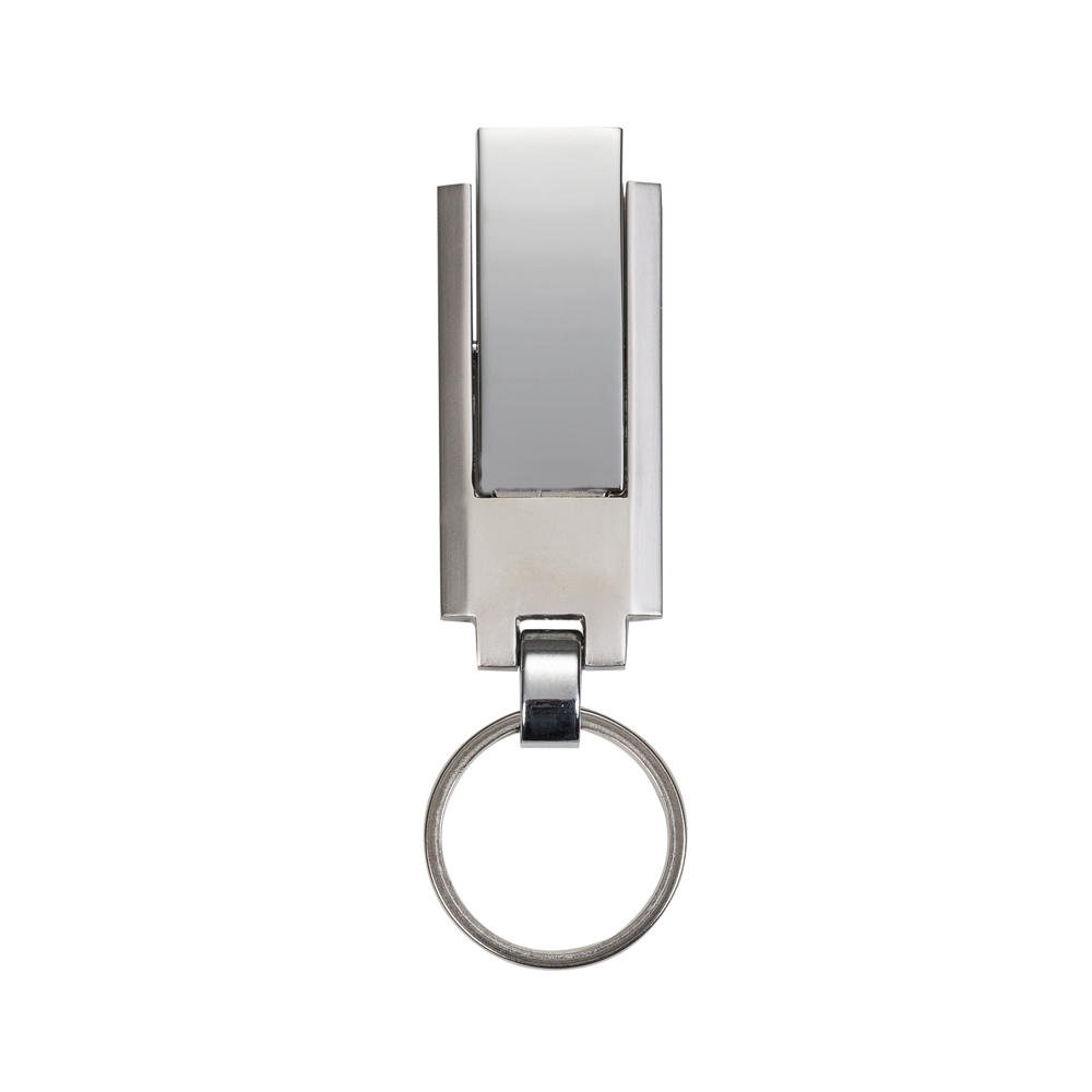 SPBrindes Corporativos - PEN DRIVE CHAVEIRO METAL GRANDE 8 GB RETRÁTIL