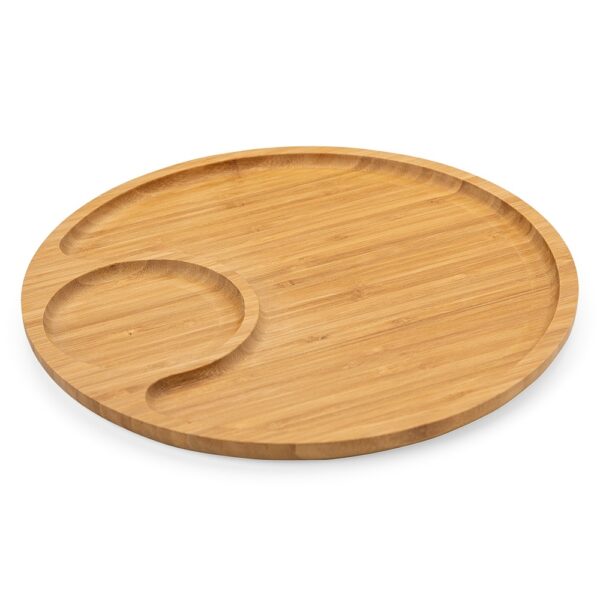 SPBrindes Corporativos - PETISQUEIRA REDONDA DE BAMBU 32*32CM