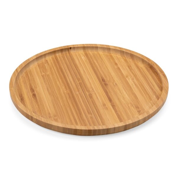 SPBrindes Corporativos - PETISQUEIRA REDONDA DE BAMBU 30*30CM