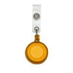 SPBrindes Corporativos - PORTA CRACHA LARANJA TRANSPARENTE