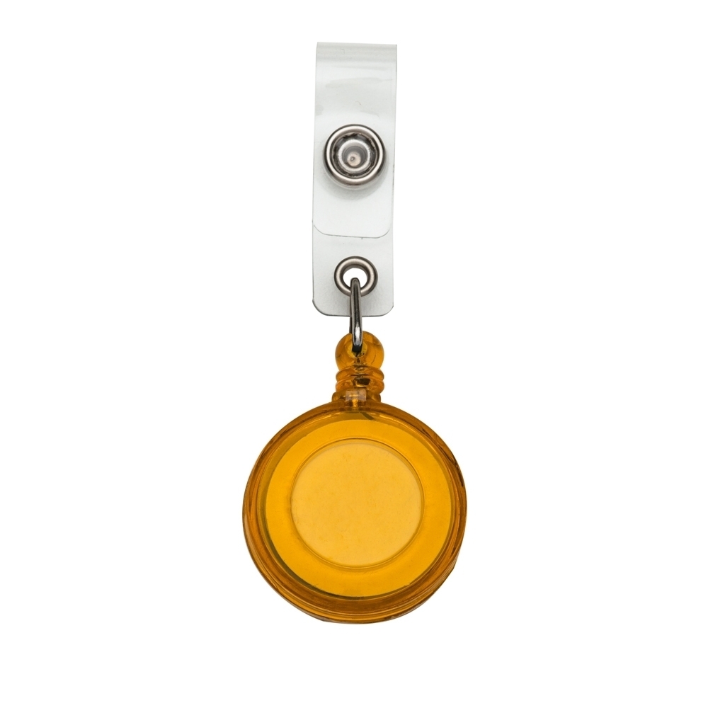 SPBrindes Corporativos - PORTA CRACHA LARANJA TRANSPARENTE