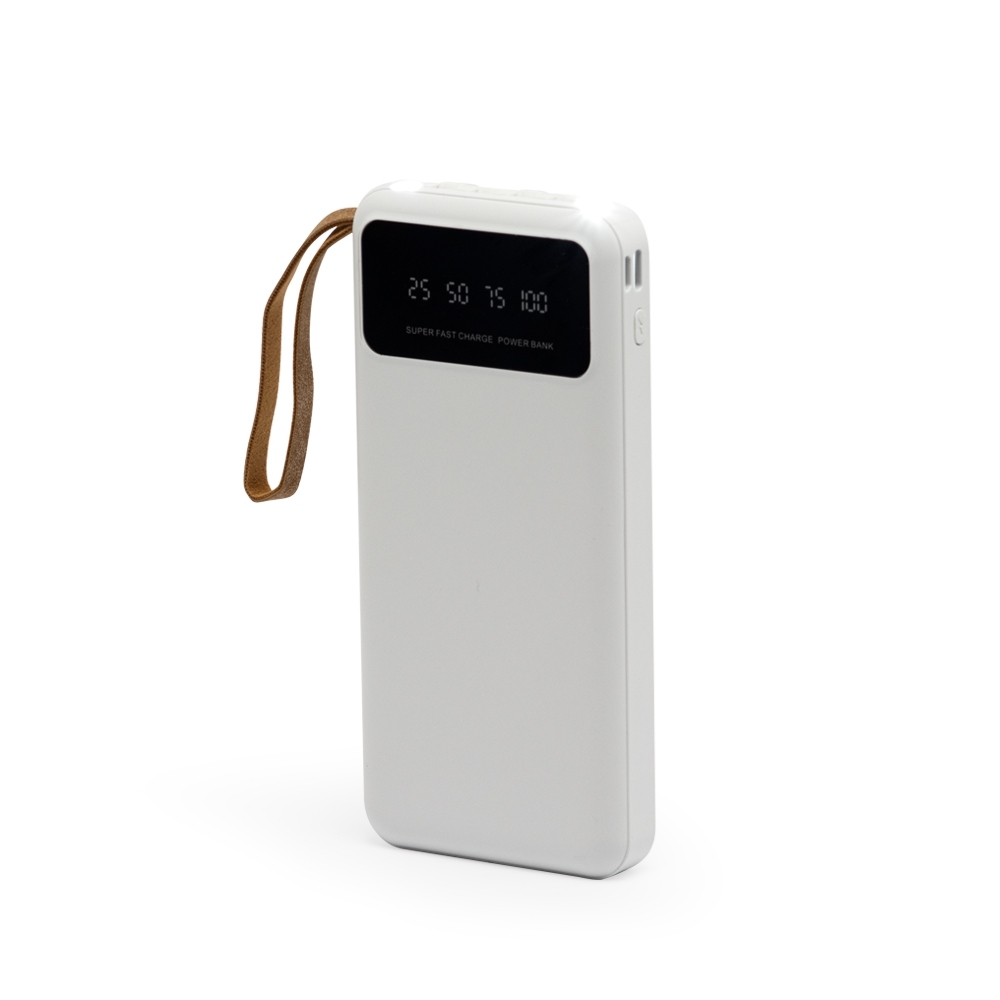 SPBrindes Corporativos - POWER BANK 10.000MAH COM LANTERNA E MULTISSAÍDAS