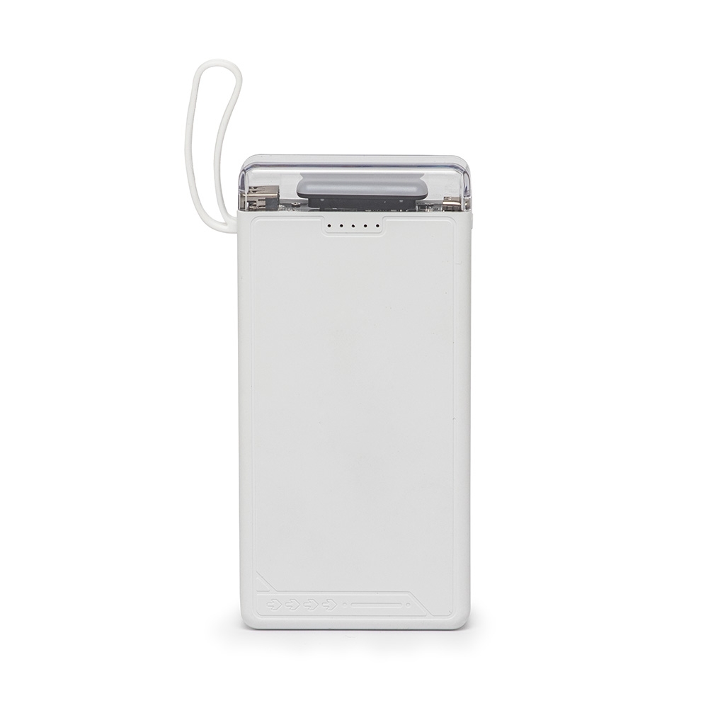SPBrindes Corporativos - POWER BANK 10.000MAH C/ LANTERNA E MULTISSAÍDAS