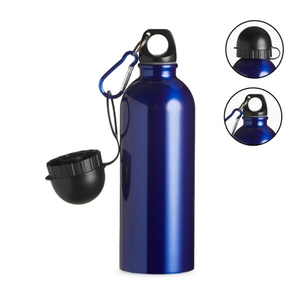 SPBrindes Corporativos - SQUEEZE INOX 500ML C/ BICO E MOSQUETÃO-AZU