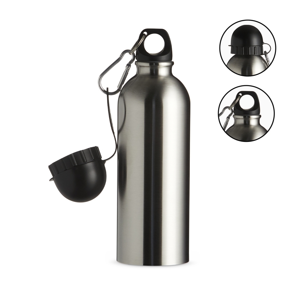 SPBrindes Corporativos - SQUEEZE INOX 500ML C/ BICO E MOSQUETÃO